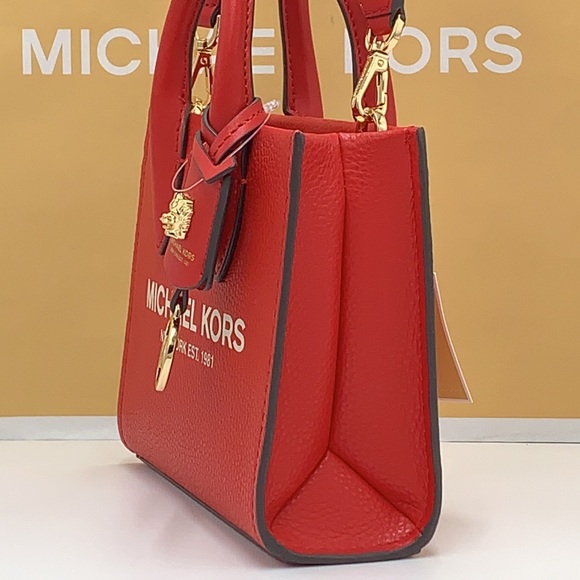 MICHAEL KORS Mirella Extra-Small Shopper XBody Crossbody Bag Bright Red color - Picture 8 of 15
